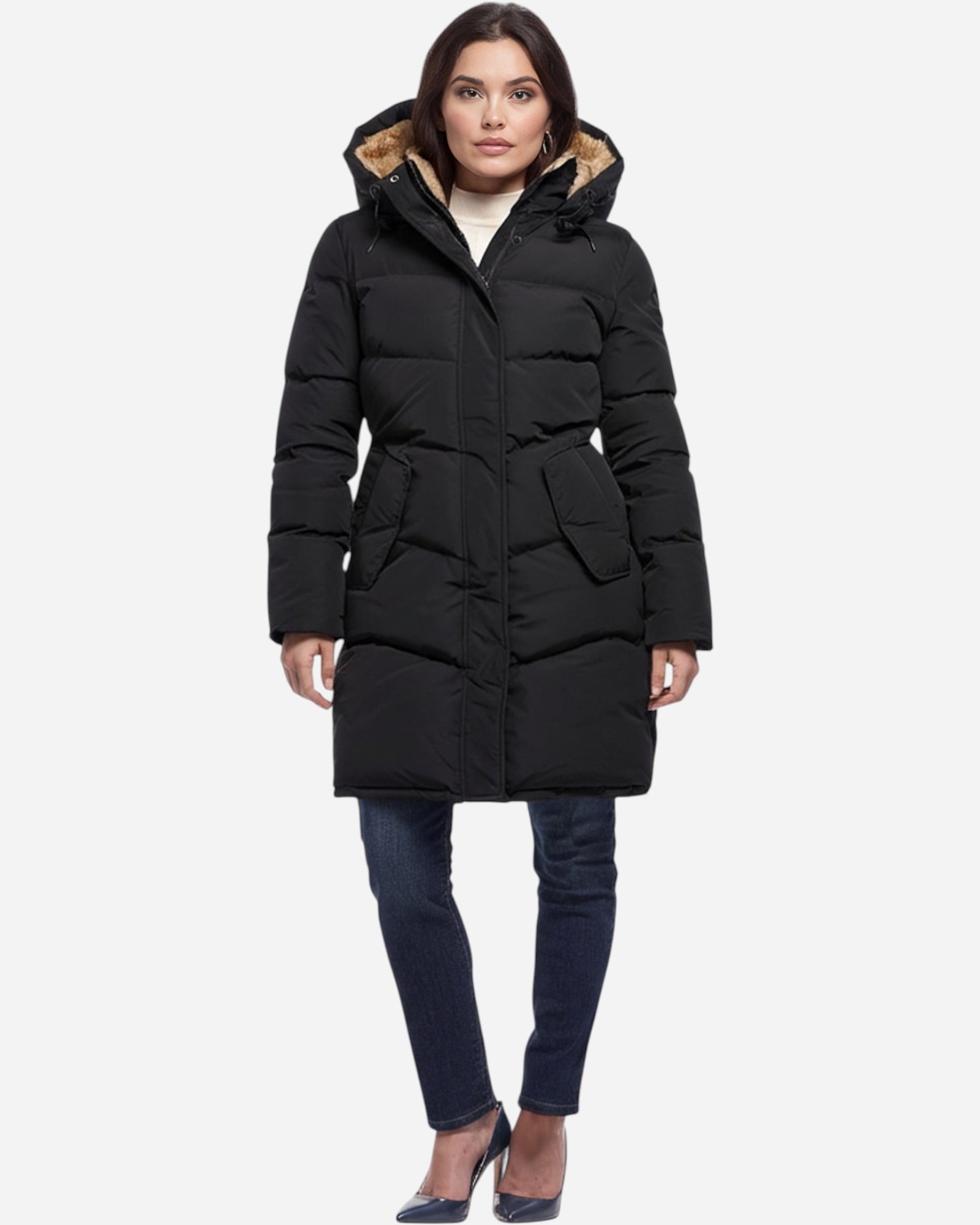 Jacke für Damen mit flauschigem Innenfutter in großen Größen