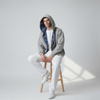 Oversized 2-in-1 Wende-Hoodie mit Karoseite