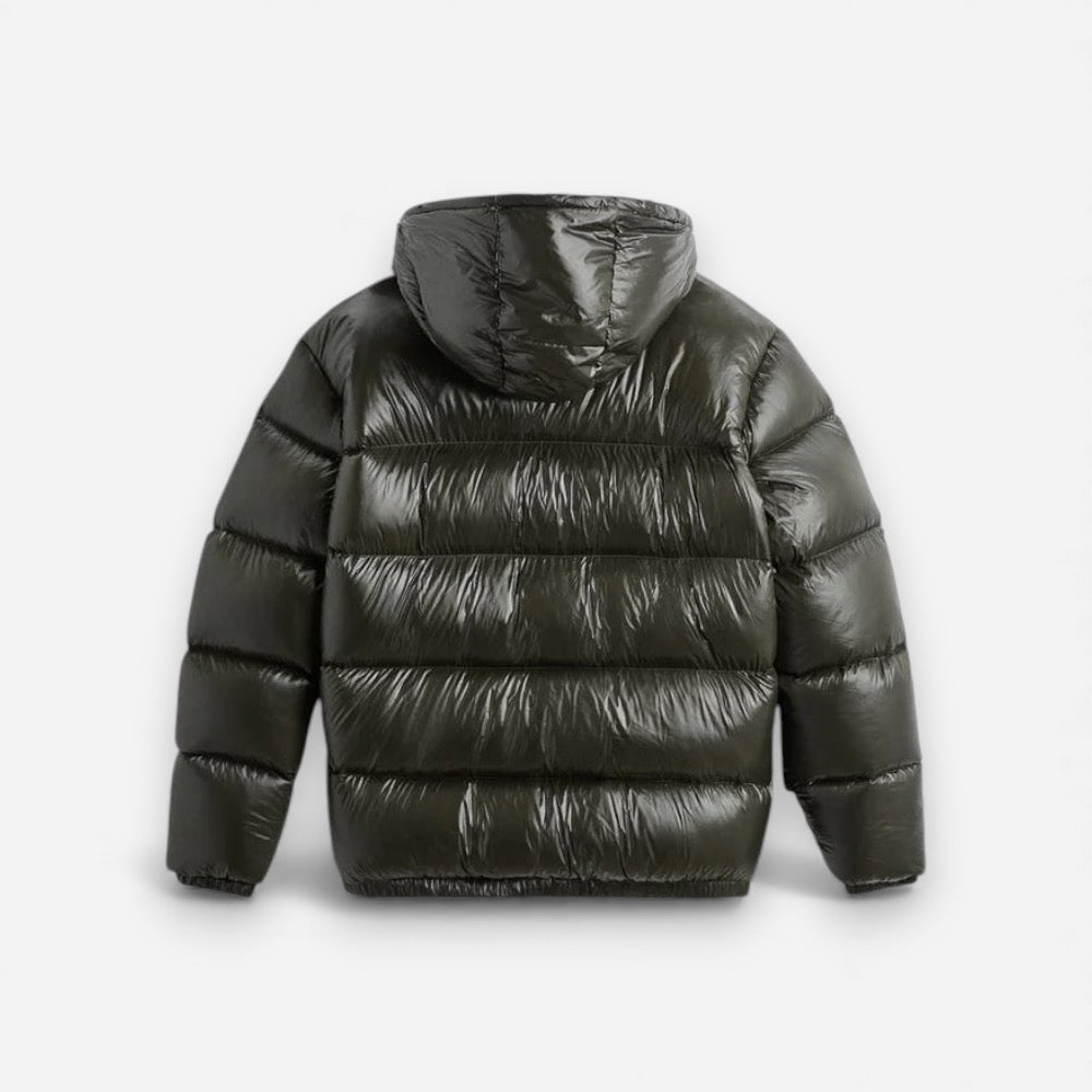 Unisex Pufferjacke in mittellanger Passform mit integrierter Kapuze