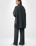 Einfarbiges Roolkragenpullover Strickset für Damen