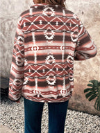 Fleece Troyer für Damen mit Geometrisches Muster