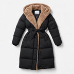 Schwarzer Damen Steppmantel