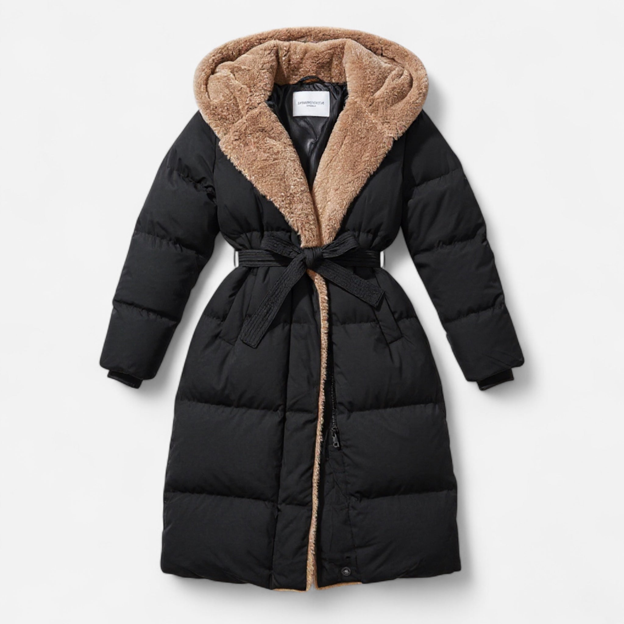 Schwarzer Damen Steppmantel