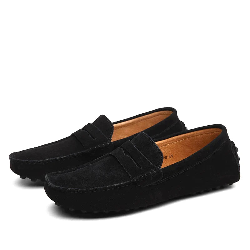 Loafer für Herren im Mokassin Stil aus Wildleder Optik mit weichem Innenfutter