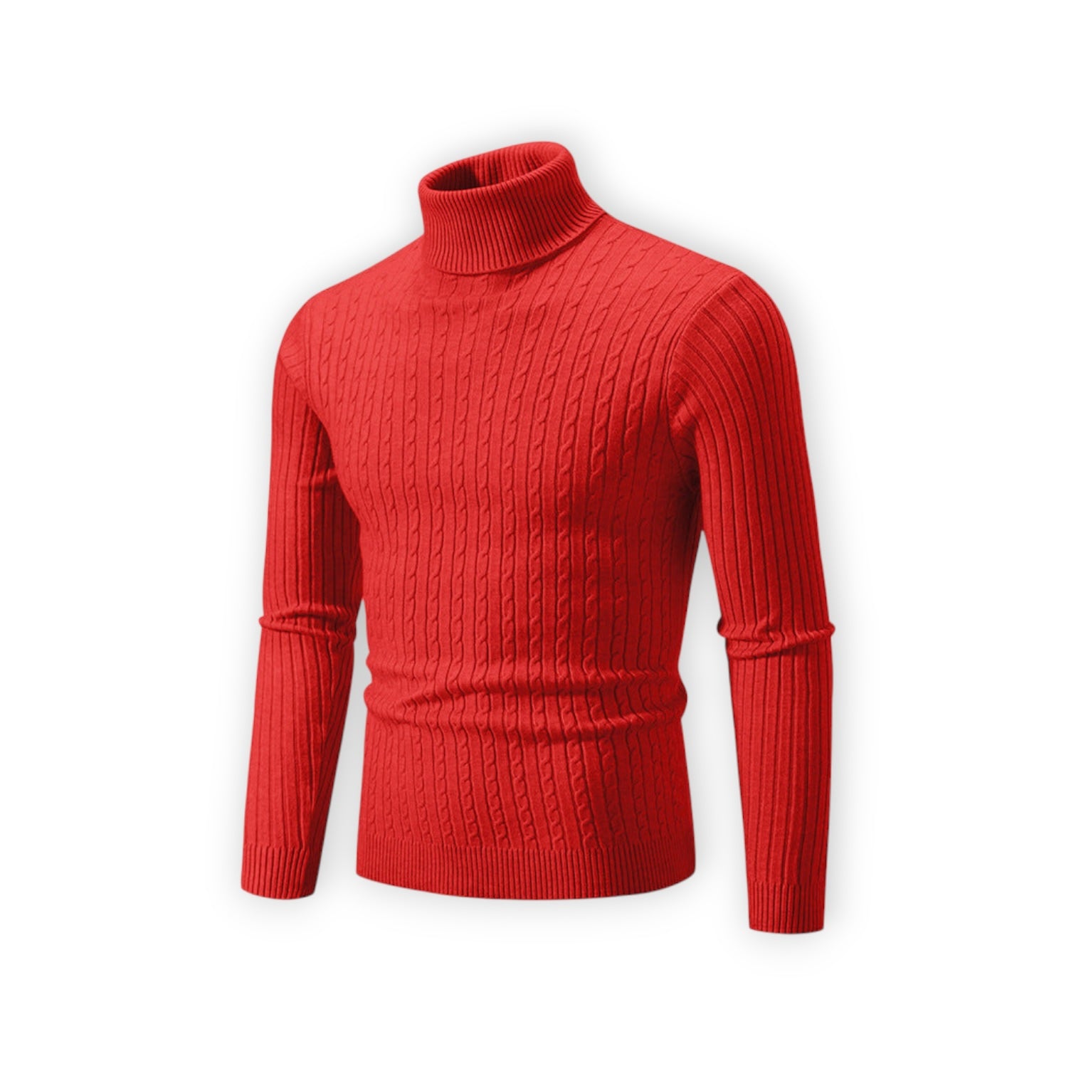 Klassischer Rollkragenpullover für Herren mit Rippstruktur