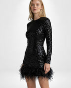 Langarm Mini Strickkleid – figurbetont