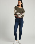 Buntes Langarm-Sweatshirt für Damen mit Applikationen