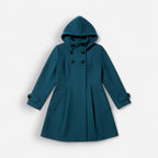 Wintermantel A-Linien mit Kapuze und Stehkragen für Damen | Mittelang