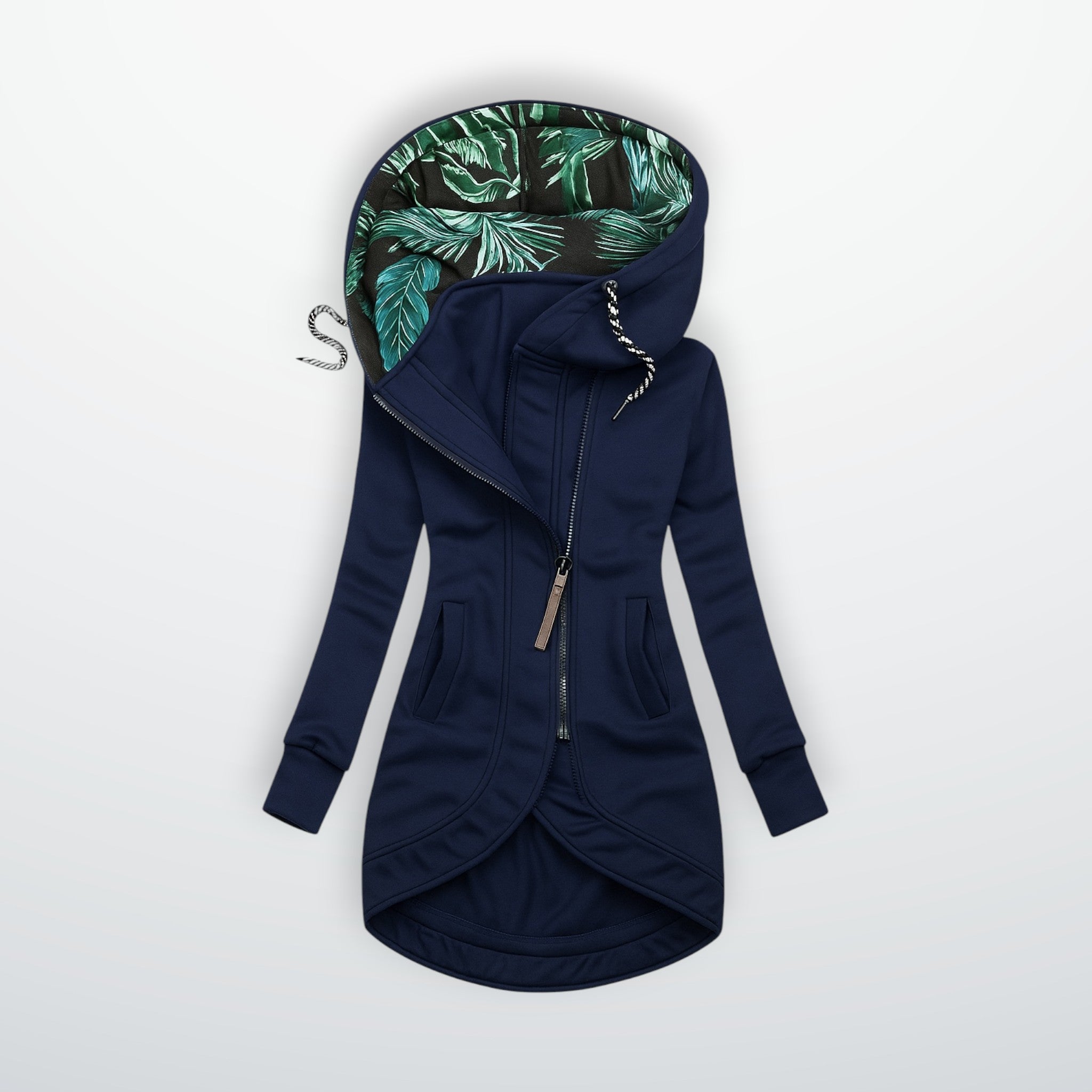 Winddichte Winterjacke für Damen mit verlängertem Rücken