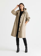 Lange Regen Jacke für Damen für die Übergangszeit mit Kapuze