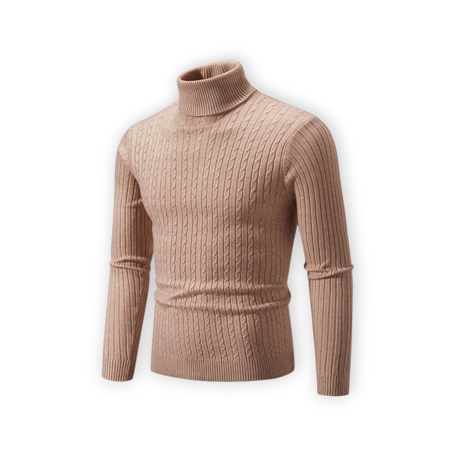 Klassischer Rollkragenpullover für Herren mit Rippstruktur