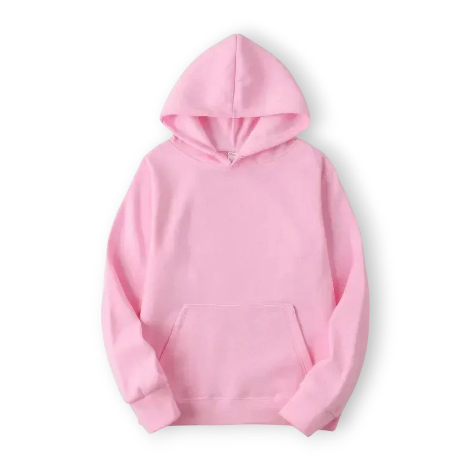 Basic Hoodie für Damen mit Kapuze und Kordelzug einfarbig