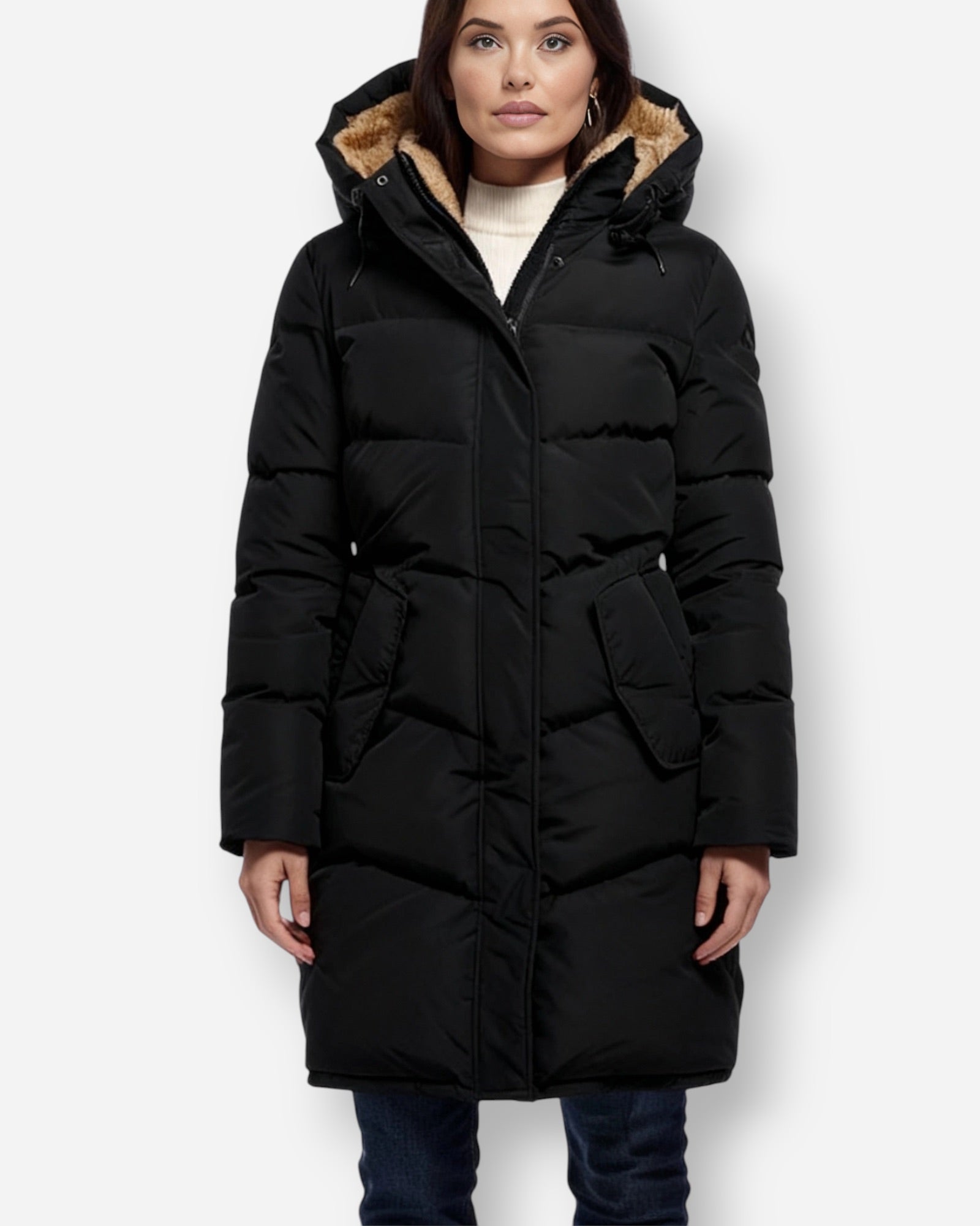 Jacke für Damen mit flauschigem Innenfutter in großen Größen