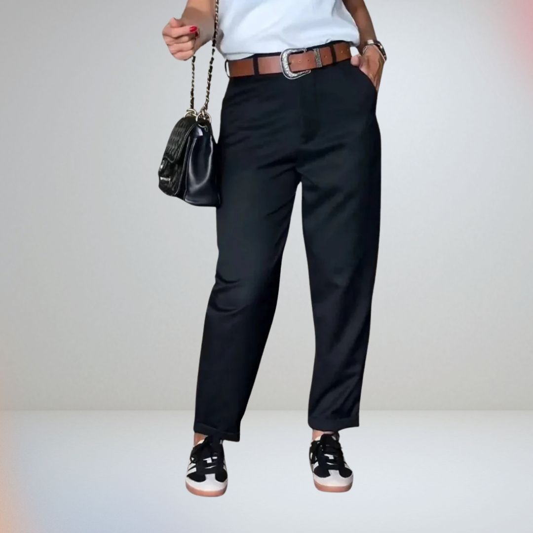 Gestreifte Stoffhose für Damen  | High waist 1