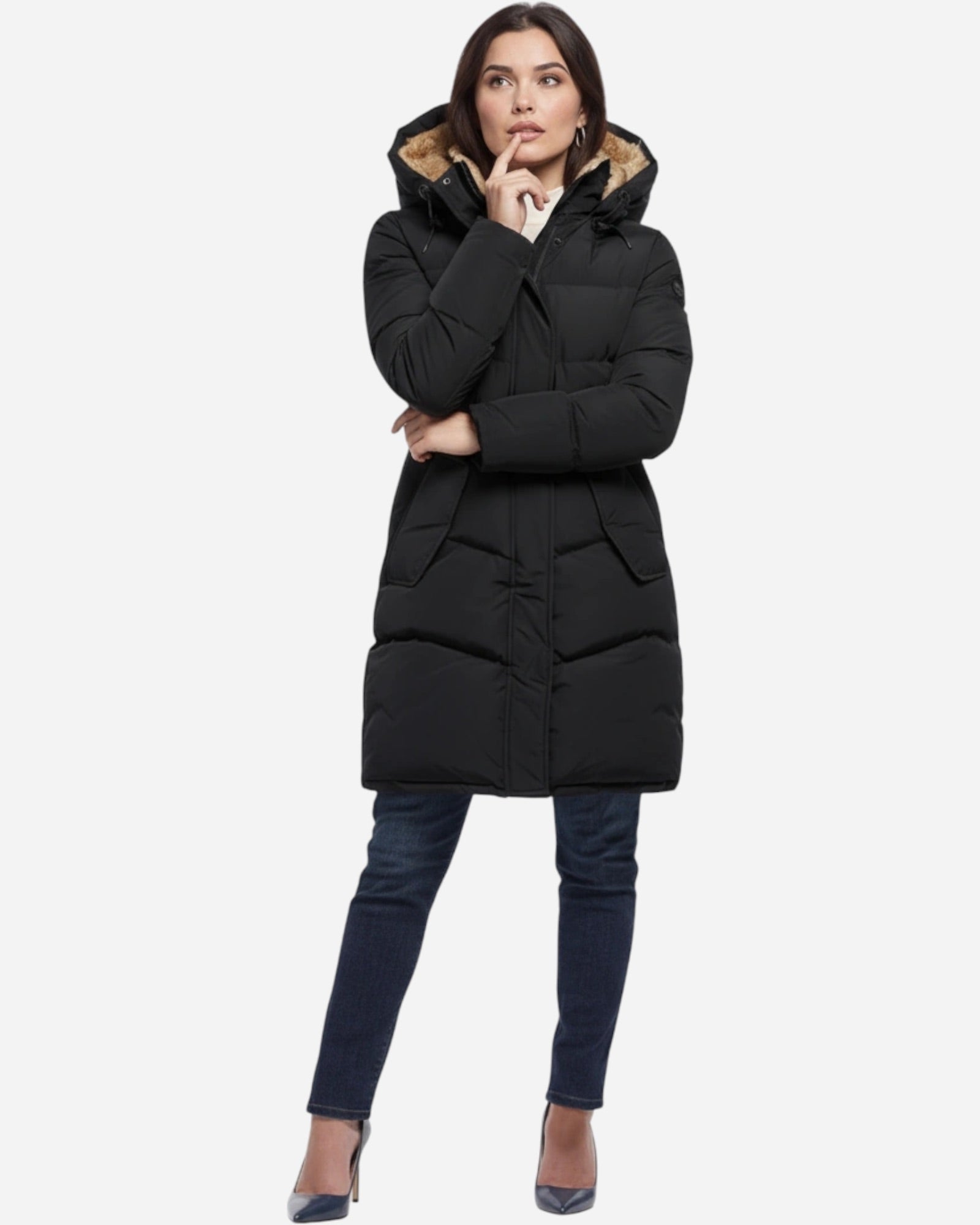 Jacke für Damen mit flauschigem Innenfutter in großen Größen