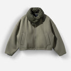 Casual Drop-Shoulder-Jacke mit verstellbarer Puff-Kapuze