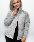 Stepp Strickjacke für Damen mit geripptem Kragen