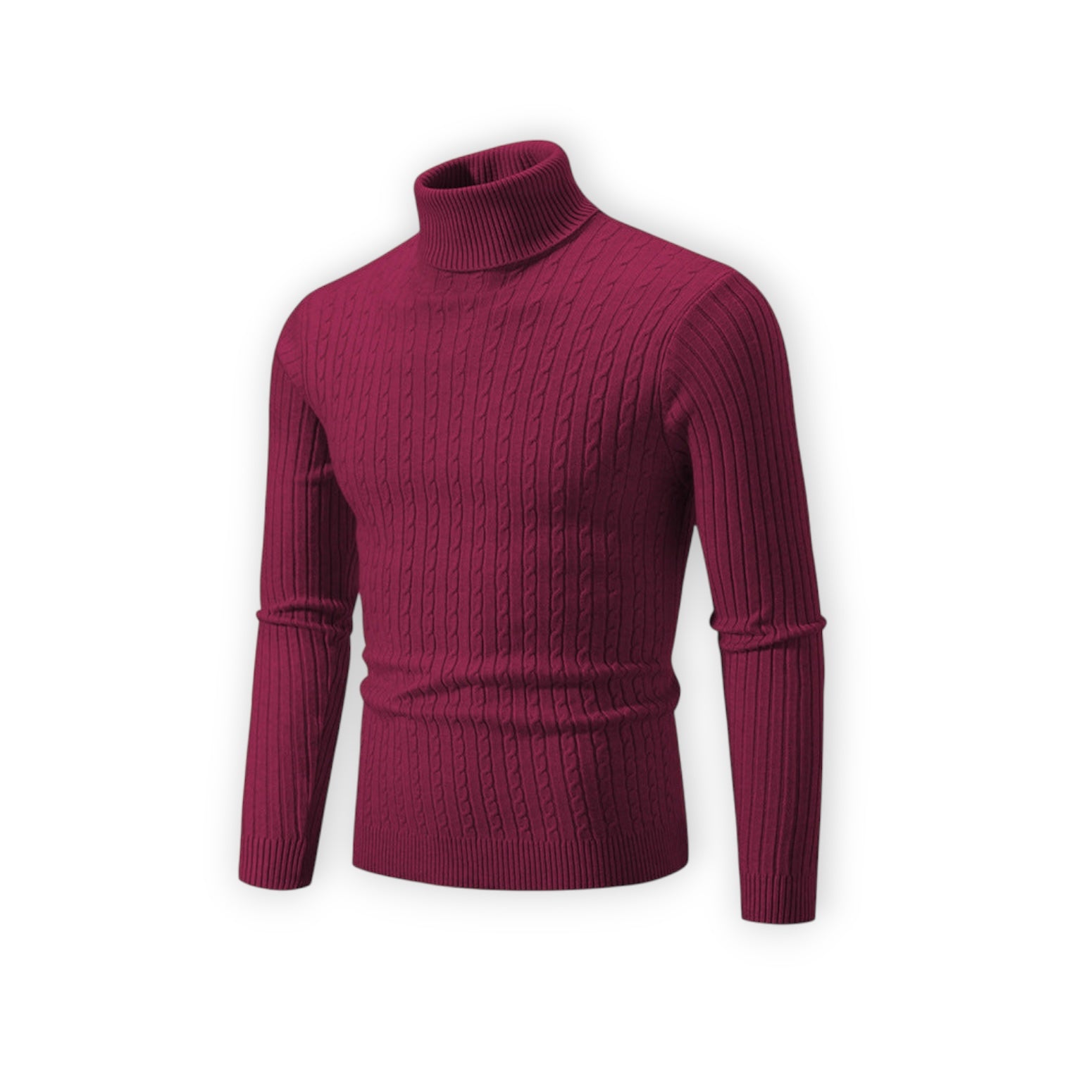 Klassischer Rollkragenpullover für Herren mit Rippstruktur