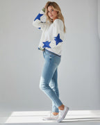 Buntes Langarm-Sweatshirt für Damen mit Applikationen