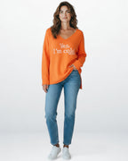 Pullover für Damen mit V-Ausschnitt und ohne elastische Abschlüsse – in Übergröße