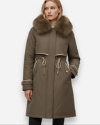 Winter Stepp Jacke für Damen im Parka-Stil mit Kapuze