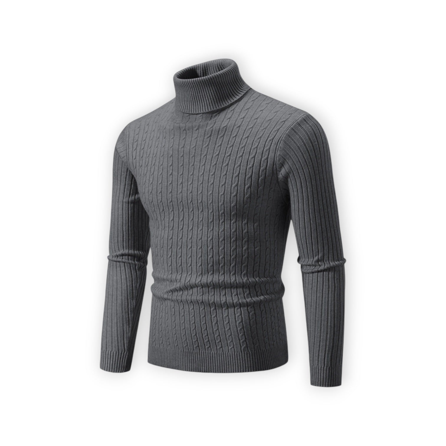 Klassischer Rollkragenpullover für Herren mit Rippstruktur