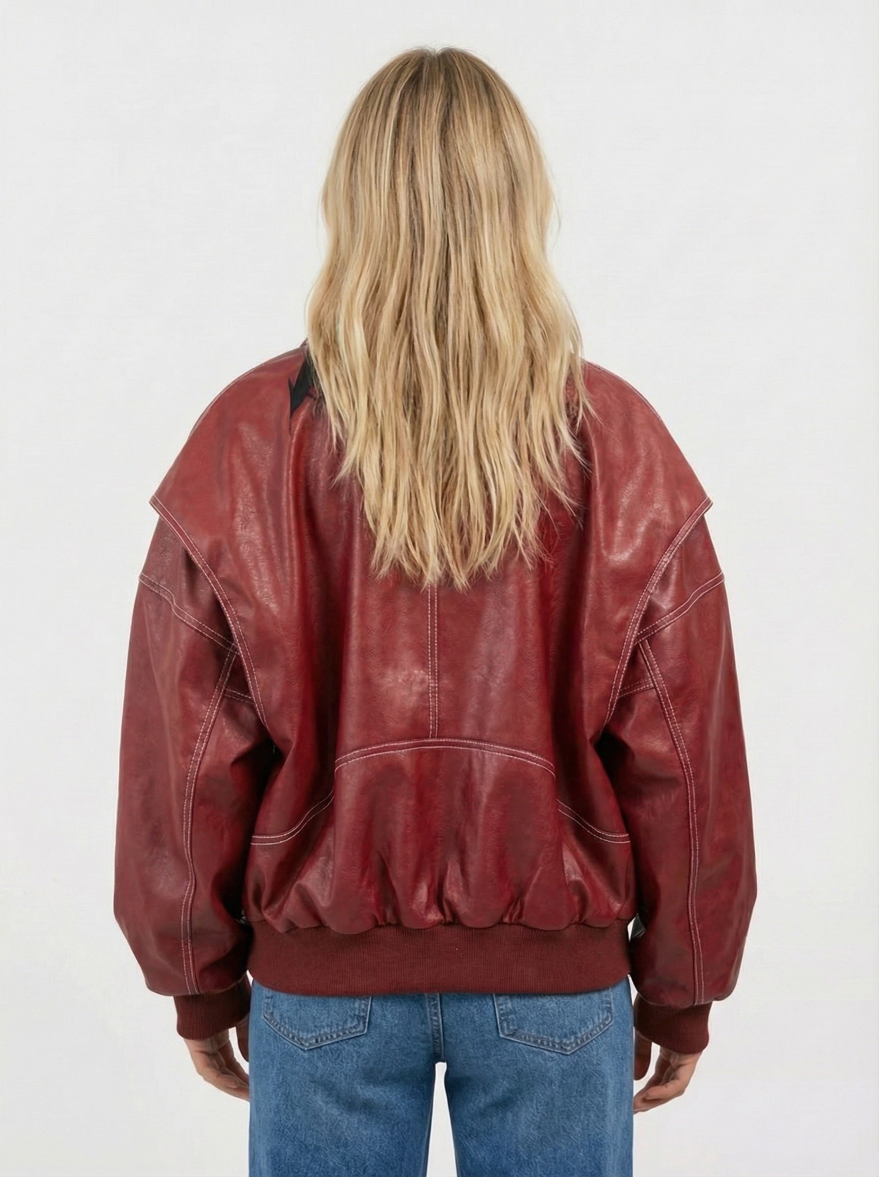Pilotenjacke für Damen mit Coating und klassischem Kragen in Oversize Fit