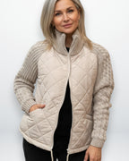 Stepp Strickjacke für Damen mit geripptem Kragen