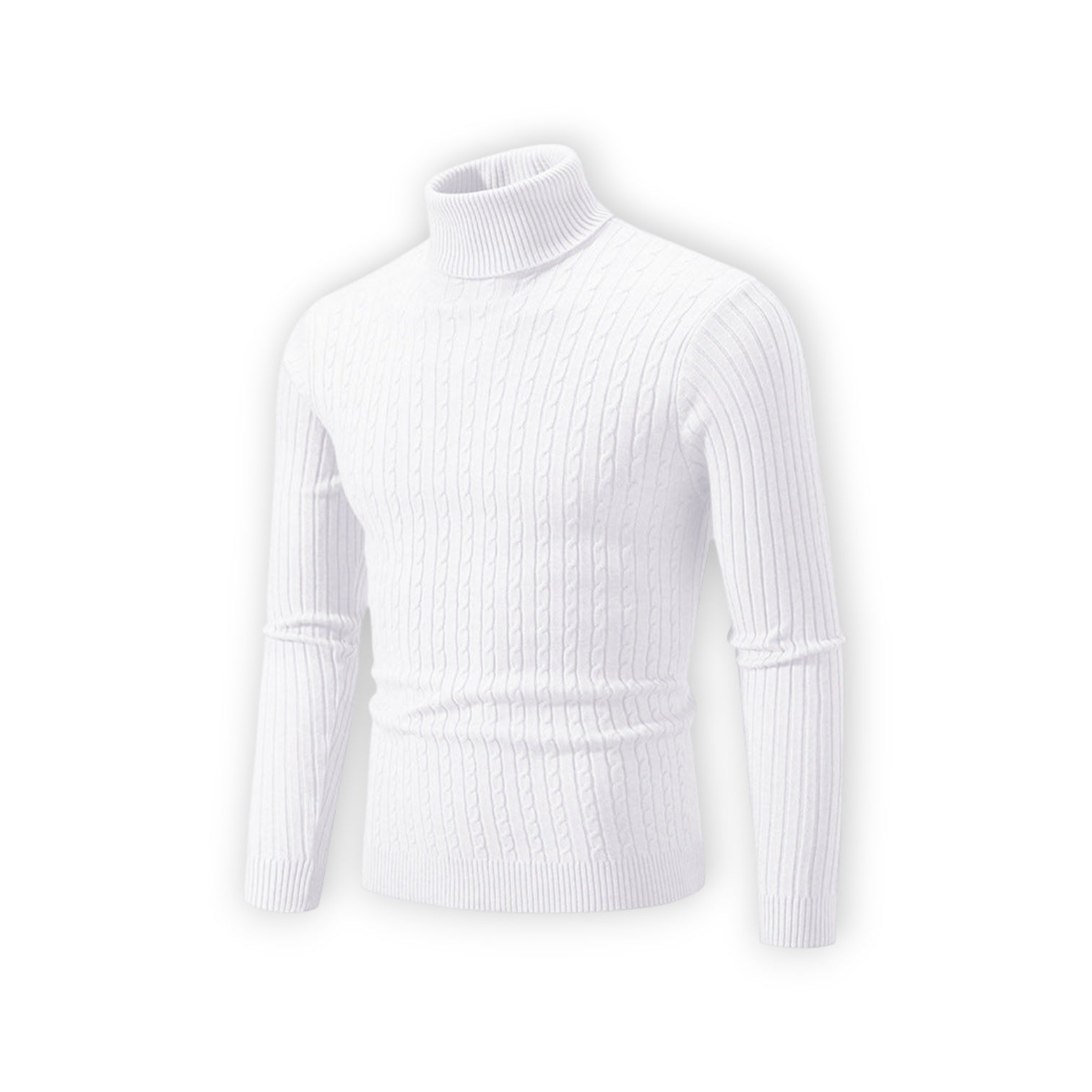 Klassischer Rollkragenpullover für Herren mit Rippstruktur