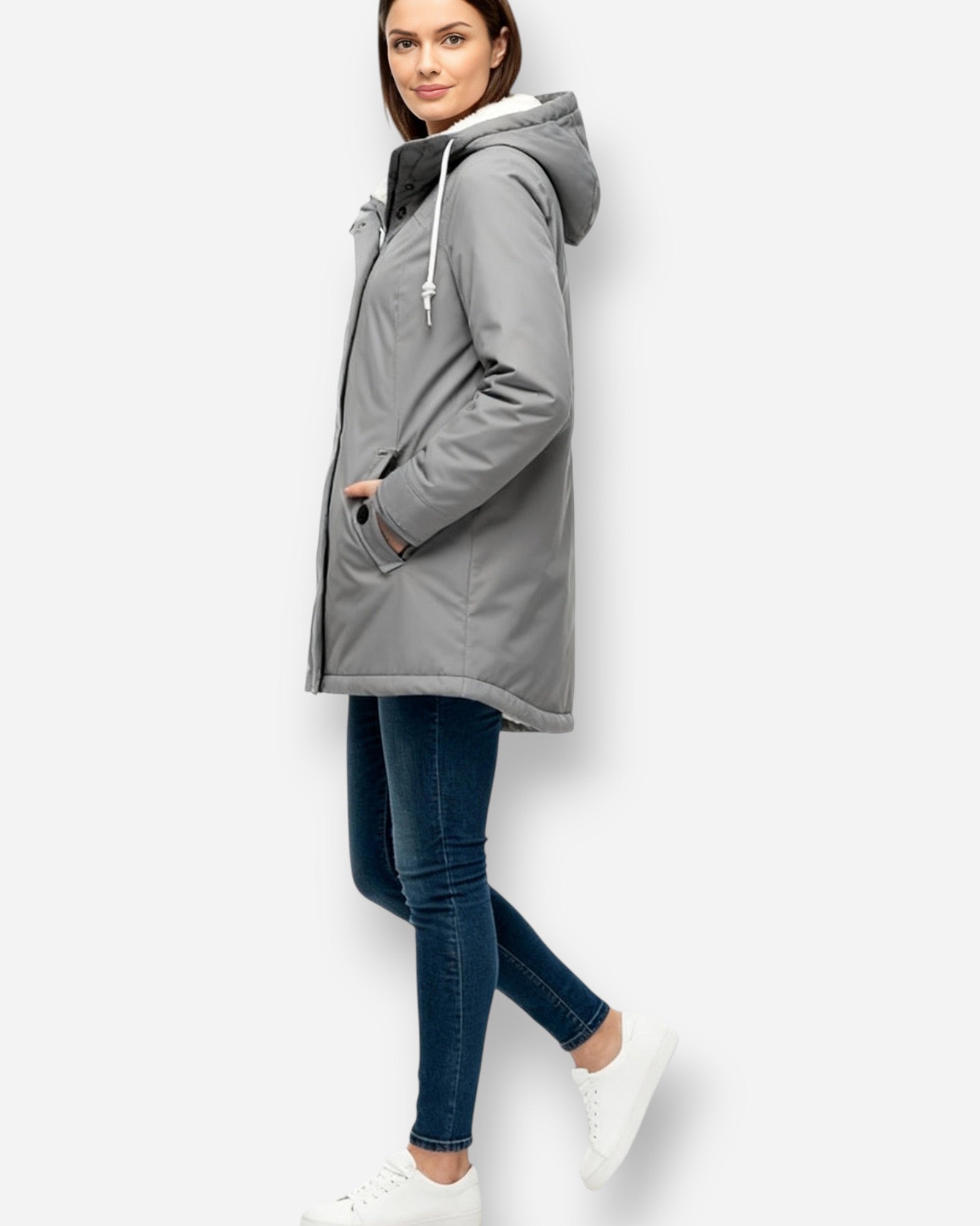 Wasserdichte Winterjacke für Damen mit Kapuze