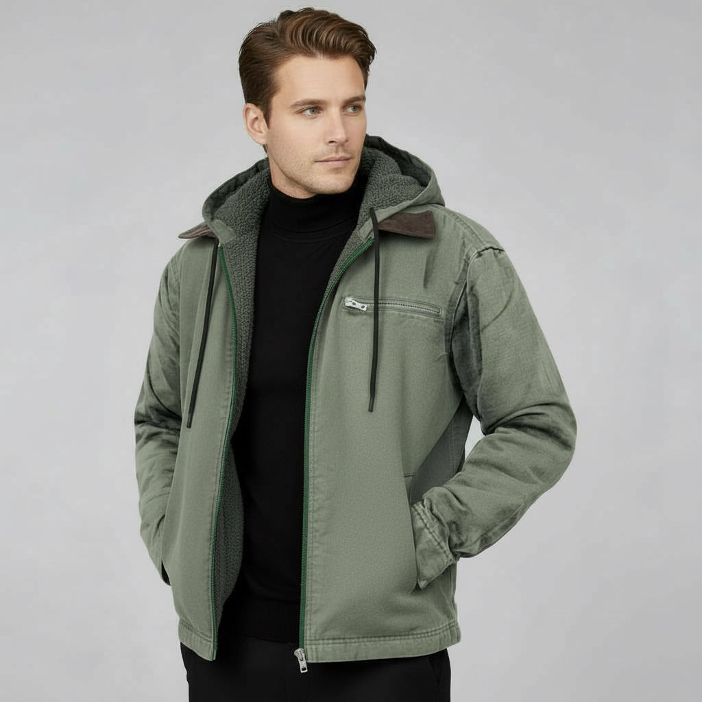 Freizeitjacke für Herren mit Kapuze und Reißverschlus