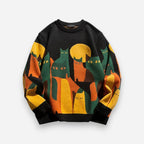 Unisex Pullover mit Tiermotiv und Rundhalsausschnitt