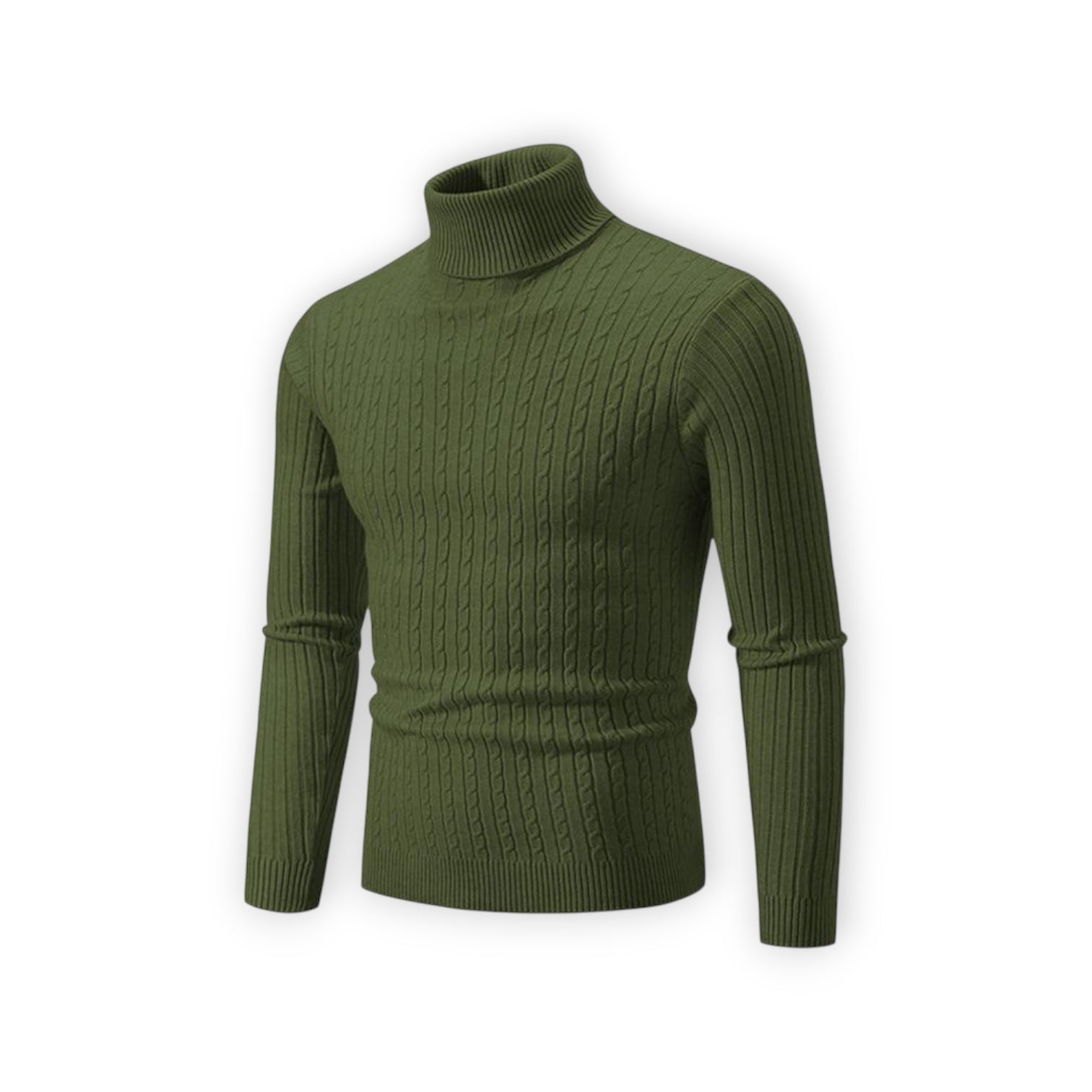 Klassischer Rollkragenpullover für Herren mit Rippstruktur