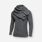 Rollkragenpullover für Herren im Schalkragen-Stil mit Zopfmuster-Details