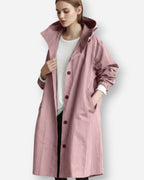 Lange Regen Jacke für Damen für die Übergangszeit mit Kapuze