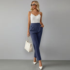 Hose für Damen mit hohem Bund und cropped Design im eleganten Schnitt