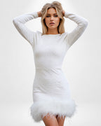 Langarm Mini Strickkleid – figurbetont