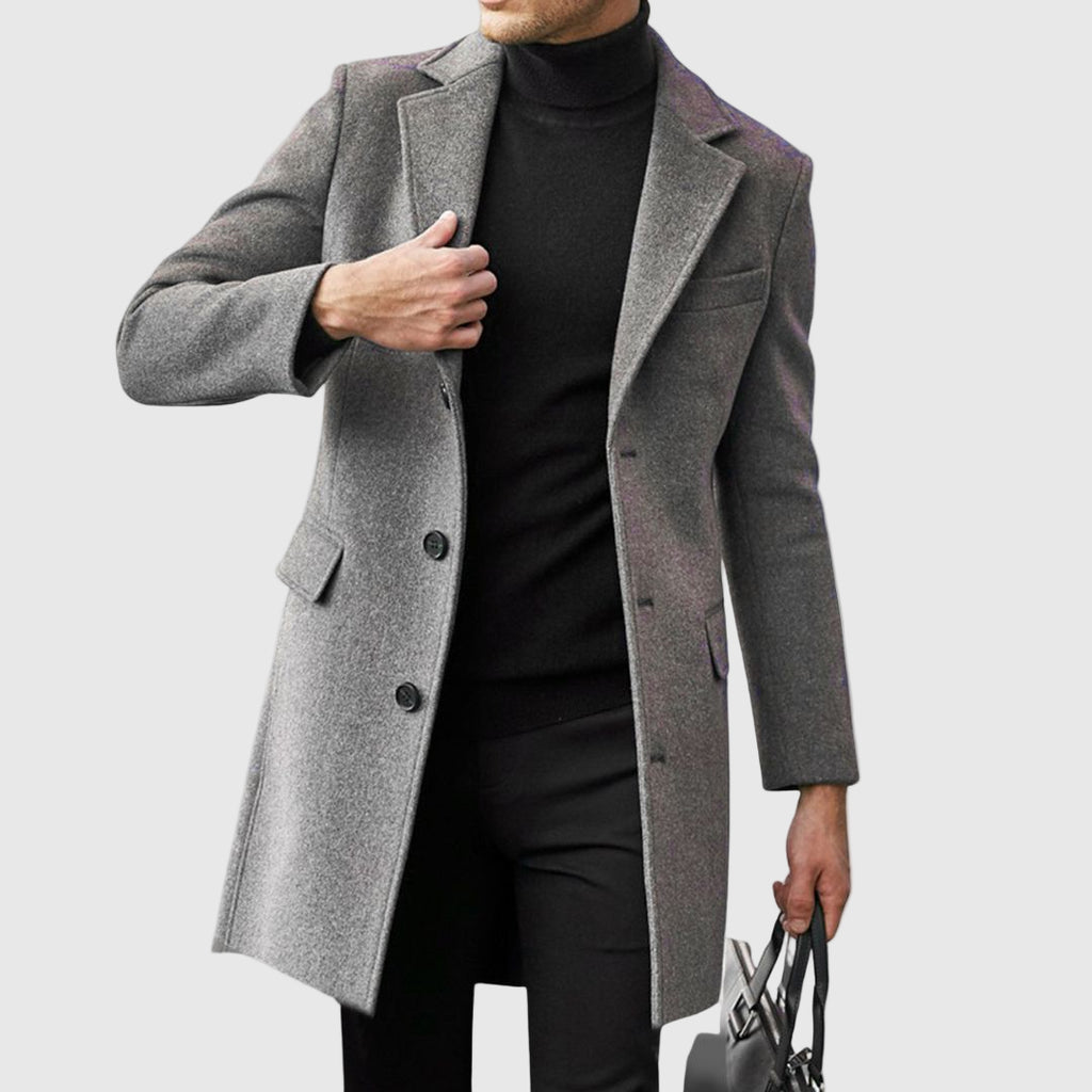 Eleganter Kurzer Herrenmantel mit Reverskragen | Tailliertes Design 0