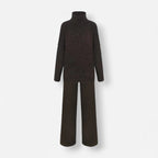 Einfarbiges Roolkragenpullover Strickset für Damen