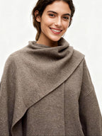 Poncho Jacke für Damen mit Schalkragen