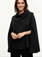 Poncho Jacke für Damen mit Schalkragen
