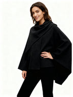 Poncho Jacke für Damen mit Schalkragen