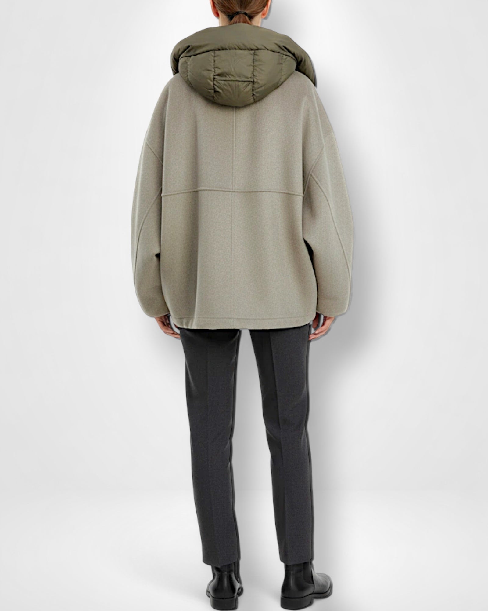 Jacke mit Drop-Shoulder-Schnitt und Puff-Kapuze 0