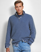 Edler Herrenpullover mit Halbzipp