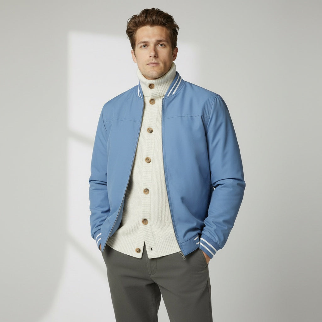 Leichter Blouson für Herren mit Rippbündchen und Kragen im Bomber-Stil