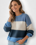 Gestreifter Damenpullover mit lockerer Passform