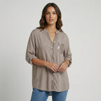 Casual Bluse für Damen ohne Kragen