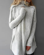 Langer Strickpullover Damen mit lässigem Schnitt