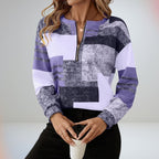 Damen Half-Zip Pullover ohne Kragen | Langarm-Oberteil 0