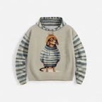 Damen Hoodie mit Hundemotiv und Kapuze